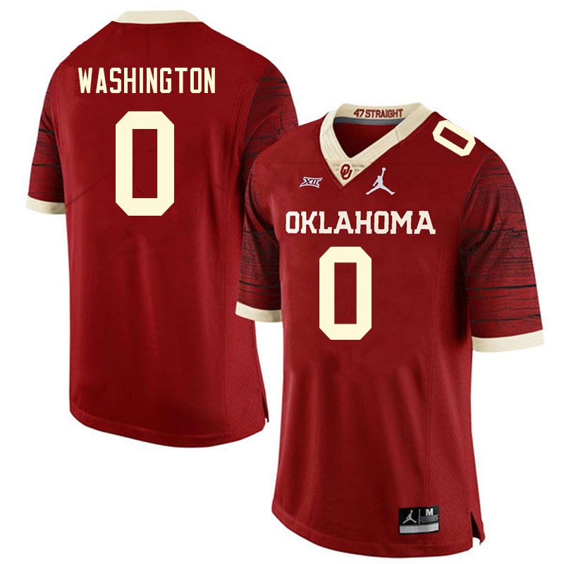 Oklahoma Sooners #0 Woodi Washington College Football Jerseys Sale-Retro